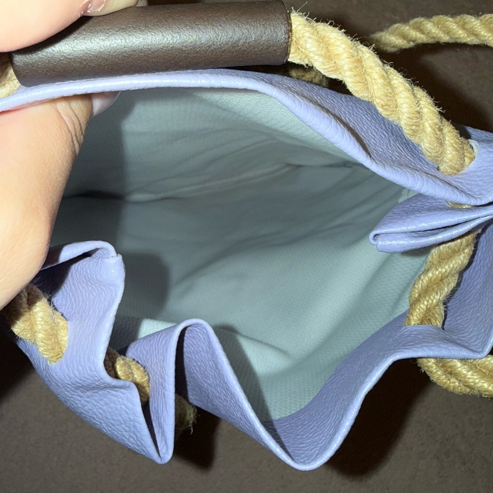 Leather Purple Drawstring Backpack - image 3